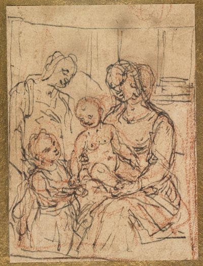 Madone et Enfant avec Sainte Élisabeth et le jeune Saint Jean-Baptiste, milieu du 16e siècle - Alessandro Casolani